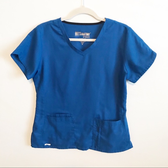Grey's Anatomy Active Scrub Top Royal Blue M - Picture 2 of 9